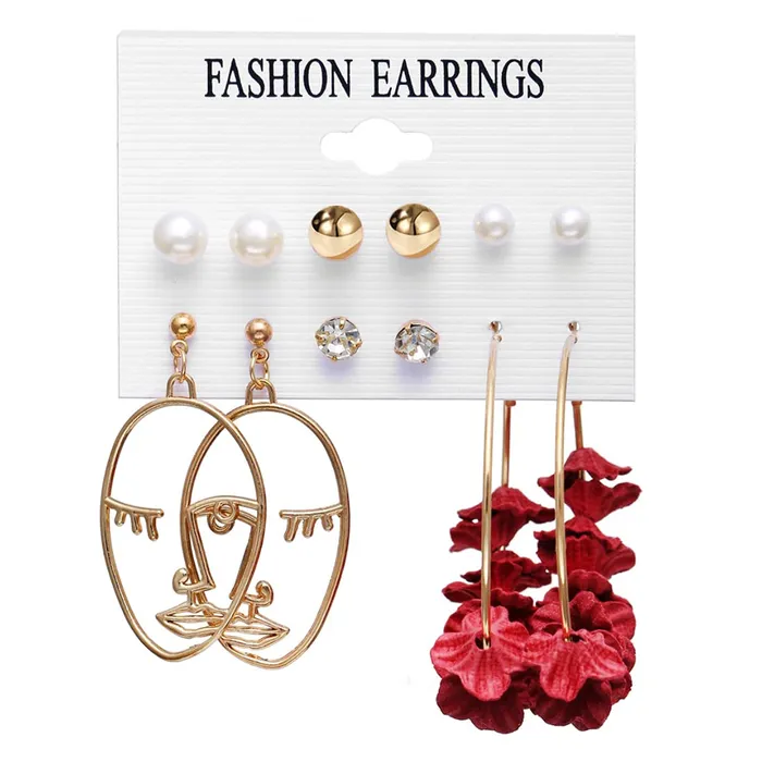 Earrings Yellow Chimes Yellow Chimes Combo of 12 Pairs Oxidised Silver Gold Plated Tortoise Starfish Pearl Face Flower Design Drop Stud Earrings Set for Women and Girls Gold Silver Medium