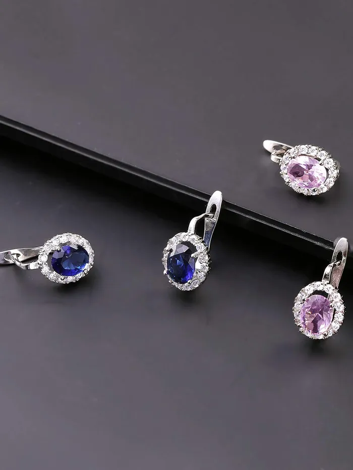 Earrings Yellow Chimes Yellow Chimes Combo of Two Pairs Latest Fashion Stylish Crystals Clip On Studs Earrings for Women and Girls