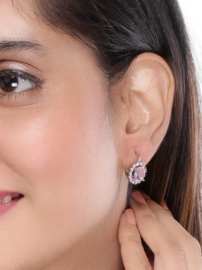 Earrings Yellow Chimes Yellow Chimes Combo of Two Pairs Latest Fashion Stylish Crystals Clip On Studs Earrings for Women and Girls