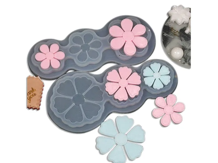 Necklaces Resin Art Hub 3 Cavity Frosted Flower Mold for Pendants Jewelry Making 2 variants