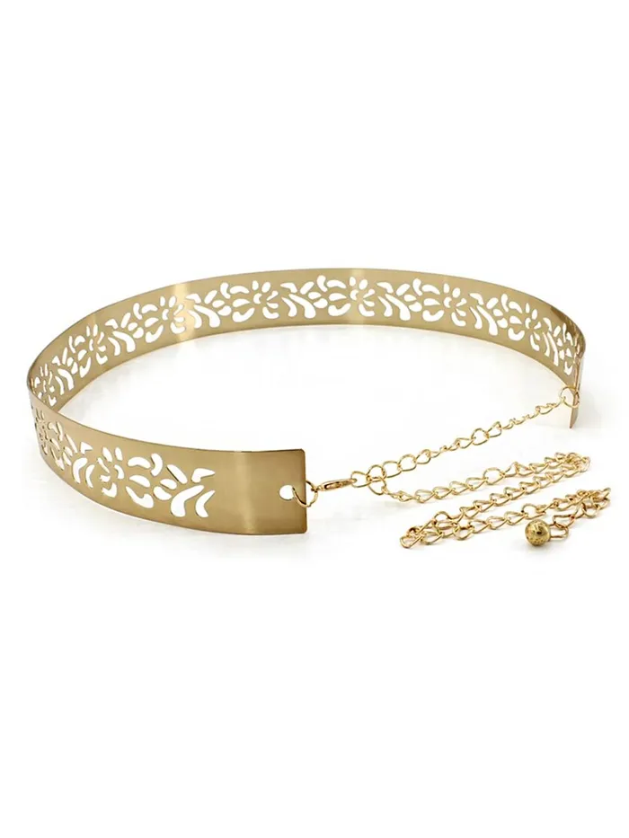Yellow Chimes Necklaces Yellow Chimes Latest Fashion Adjustable Kamarband Metal Waist Belt for Women and Girls Design 3