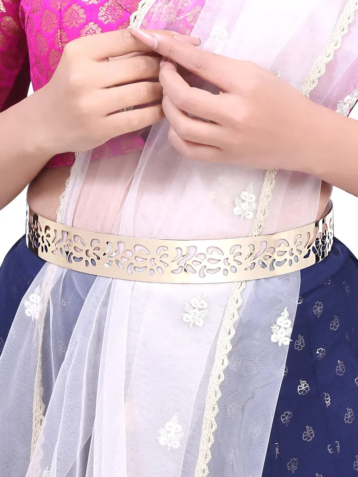 Yellow Chimes Necklaces Yellow Chimes Latest Fashion Adjustable Kamarband Metal Waist Belt for Women and Girls Design 3