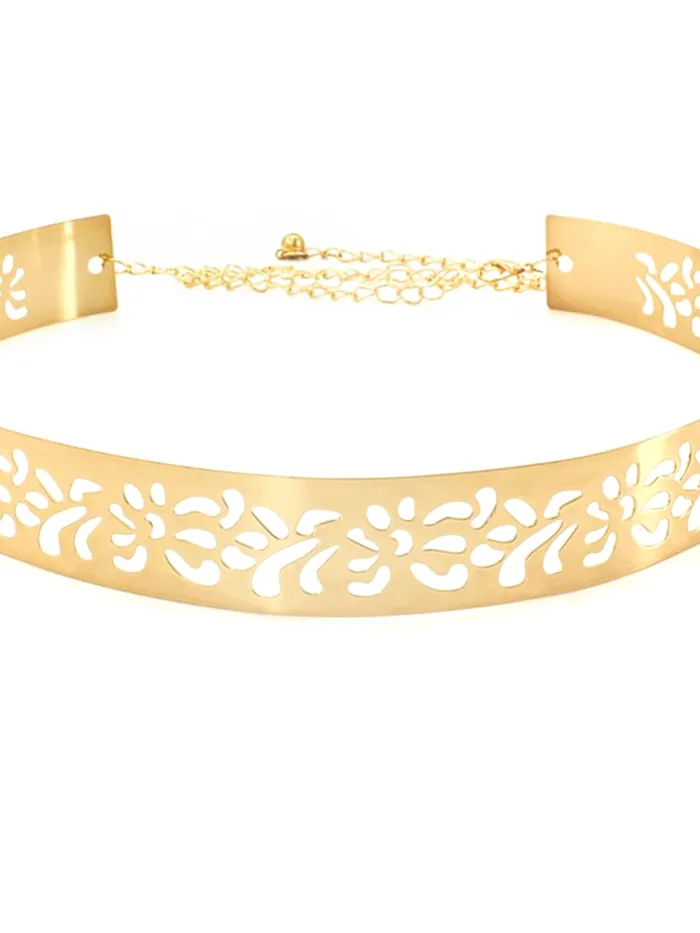 Yellow Chimes Necklaces Yellow Chimes Latest Fashion Adjustable Kamarband Metal Waist Belt for Women and Girls Design 3