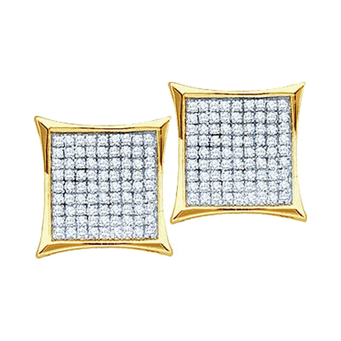 10kt Yellow Gold Womens Round Diamond Square Kite Cluster Earrings 110 Cttw mayamila Earrings 10kt Yellow Gold Womens Round Diamond Square Kite Cluster Earrings 110 Cttw mayamila Earrings