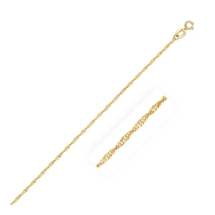 14k Yellow Gold Singapore Bracelet 10mm MayaMila Bracelets