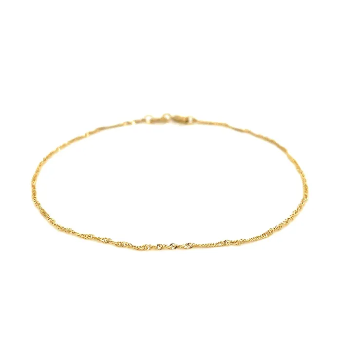 14k Yellow Gold Singapore Bracelet 10mm MayaMila Bracelets
