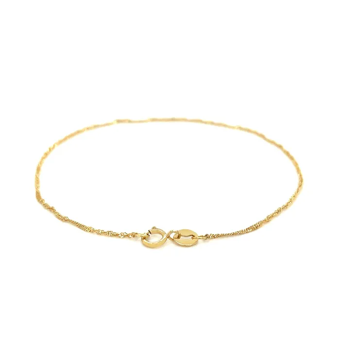 14k Yellow Gold Singapore Bracelet 10mm MayaMila Bracelets