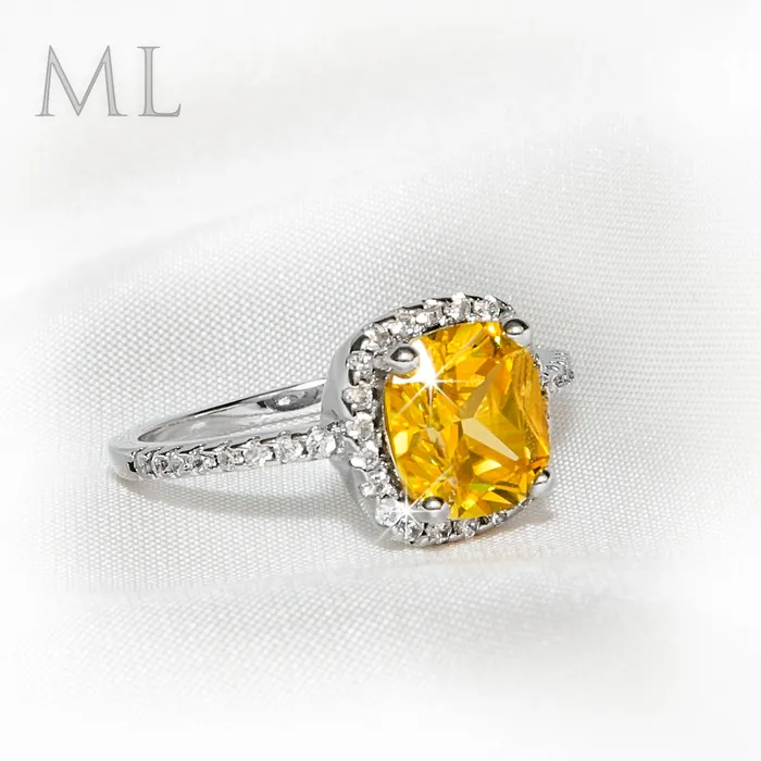 200 CT Womens Yellow Solitaire Halo Engagement RING CUSHION CUT Plated SIZE 69 mayamila Rings 200 CT Womens Yellow Solitaire Halo Engagement RING CUSHION CUT Plated SIZE 69 mayamila Rings