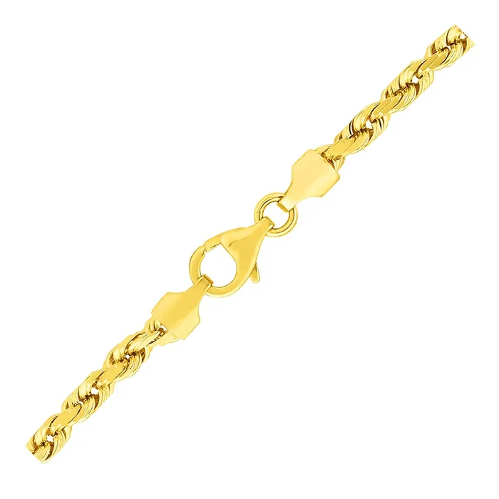 Bracelets MayaMila 35mm 10k Yellow Gold Solid Diamond Cut Rope Bracelet