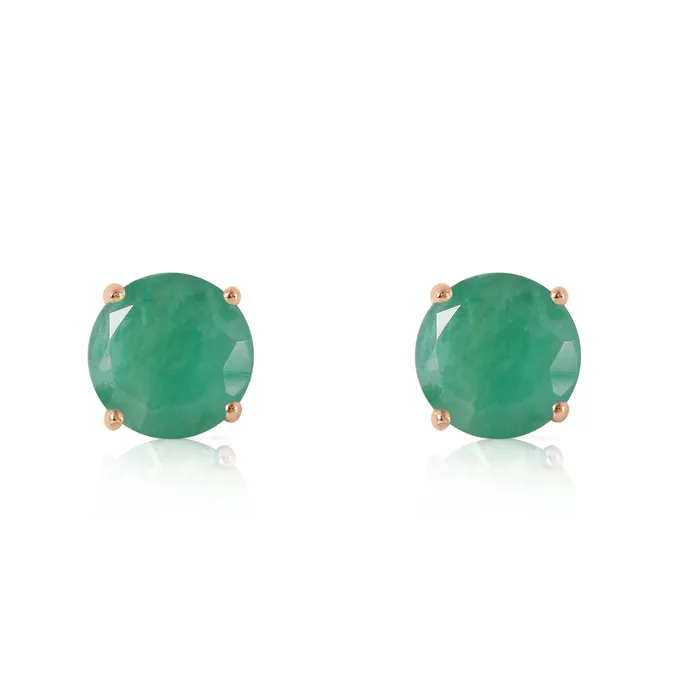 Earrings 095 Carat 14K Solid Rose Gold Spotlight Emerald Stud Earrings MayaMila