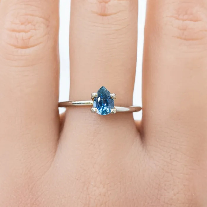Envero Jewelry Rings 077ct Pear Cut Blue Montana Sapphire Envero Jewelry Rings 077ct Pear Cut Blue Montana Sapphire