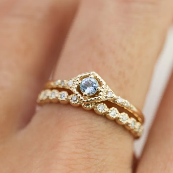 Envero Jewelry Rings Agatha Hexagon Ring Aquamarine Envero Jewelry Rings Agatha Hexagon Ring Aquamarine