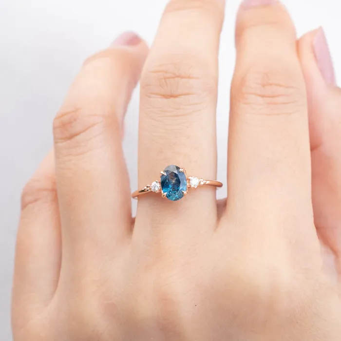 Envero Jewelry Rings Estel Ring 118ct Teal Blue Montana Sapphire 14k Rose Gold One of a kind Envero Jewelry Rings Estel Ring 118ct Teal Blue Montana Sapphire 14k Rose Gold One of a kind
