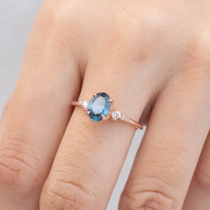 Envero Jewelry Rings Estel Ring 118ct Teal Blue Montana Sapphire 14k Rose Gold One of a kind Envero Jewelry Rings Estel Ring 118ct Teal Blue Montana Sapphire 14k Rose Gold One of a kind