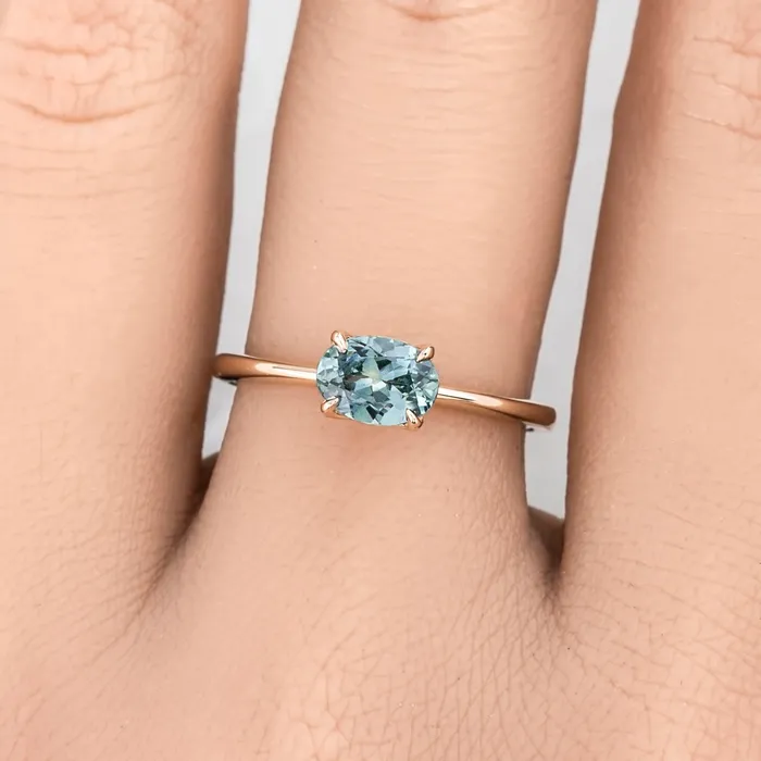 Envero Jewelry Rings Sara Ring 104ct Light Blue Green Oval Montana Sapphire 14K Yellow Gold One of a kind Envero Jewelry Rings Sara Ring 104ct Light Blue Green Oval Montana Sapphire 14K Yellow Gold One of a kind