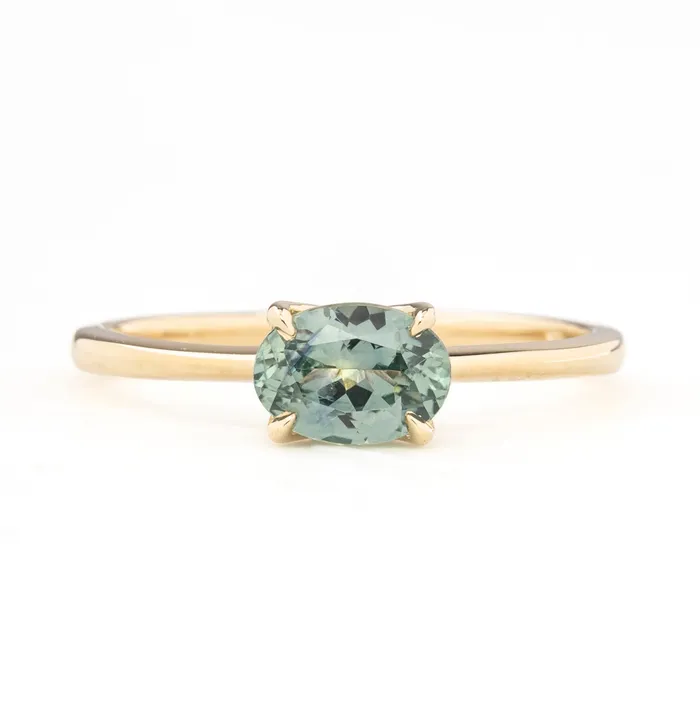 Envero Jewelry Rings Sara Ring 104ct Light Blue Green Oval Montana Sapphire 14K Yellow Gold One of a kind Envero Jewelry Rings Sara Ring 104ct Light Blue Green Oval Montana Sapphire 14K Yellow Gold One of a kind