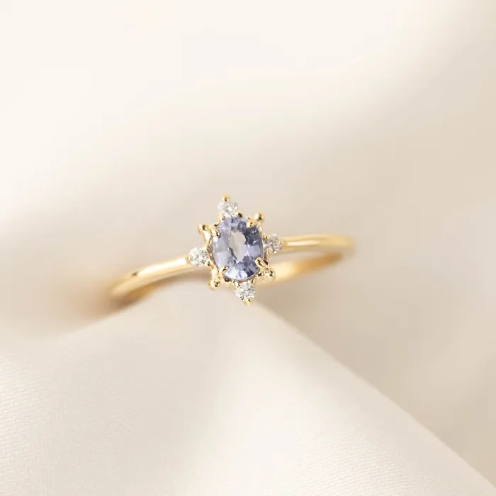 Envero Jewelry Rings Victoria Ring 5x4mm 04ct Unheated Blue Sapphire