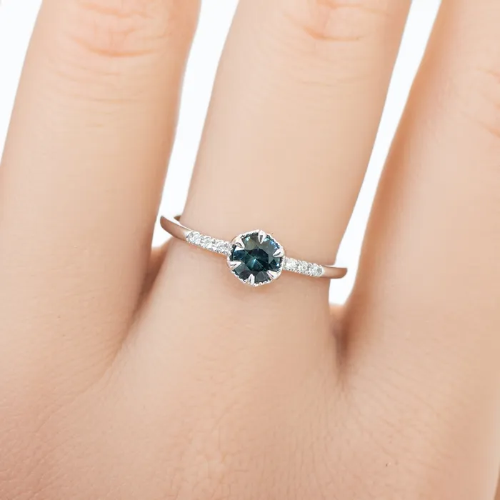 Grace Ring 45mm 040ct Blue Queensland Sapphire 14K White Gold Envero Jewelry Rings Grace Ring 45mm 040ct Blue Queensland Sapphire 14K White Gold Envero Jewelry Rings