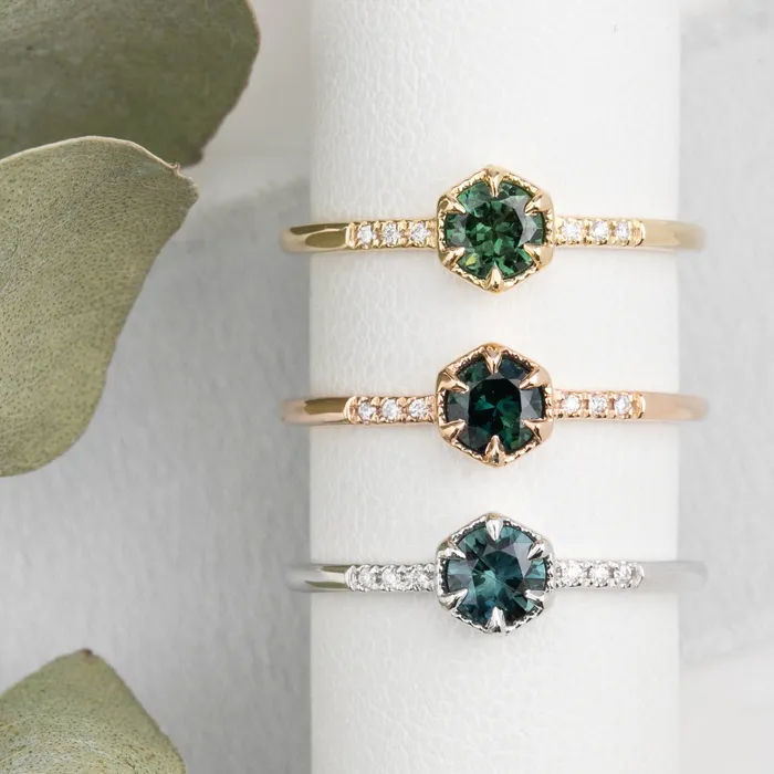 Grace Ring 45mm 040ct Blue Queensland Sapphire 14K White Gold Envero Jewelry Rings Grace Ring 45mm 040ct Blue Queensland Sapphire 14K White Gold Envero Jewelry Rings