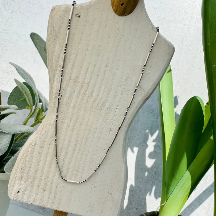 HeidiJHale Designs Necklaces Sterling Silver Thin Beaded Necklace HeidiJHale Designs Necklaces Sterling Silver Thin Beaded Necklace