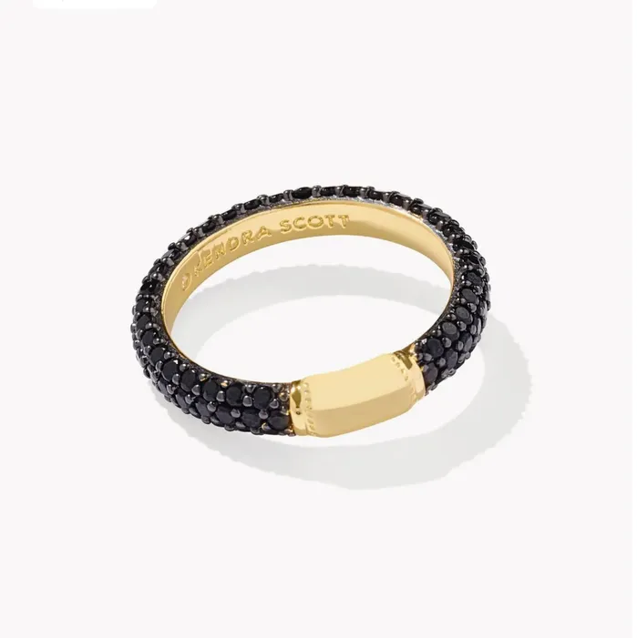 KENDRA SCOTT Emery Gold Band Ring in Black Crystal SZ5 9608874049 KENDRA SCOTT Rings KENDRA SCOTT Emery Gold Band Ring in Black Crystal SZ5 9608874049 KENDRA SCOTT Rings