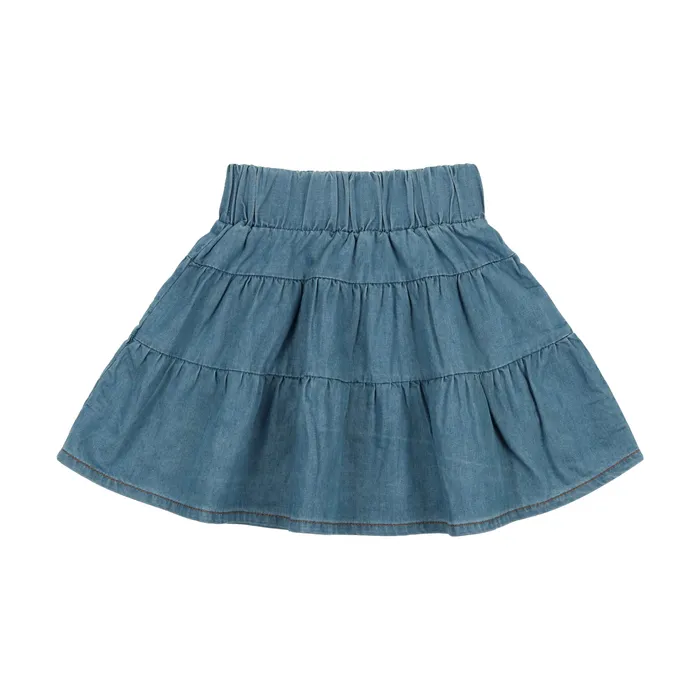 Lil Legs Earrings Lil Legs Denim Tiered Skirt Dark Denim