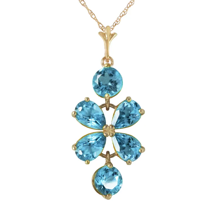MayaMila Necklaces 315 Carat 14K Solid Gold Passione Blue Topaz Necklace MayaMila Necklaces 315 Carat 14K Solid Gold Passione Blue Topaz Necklace