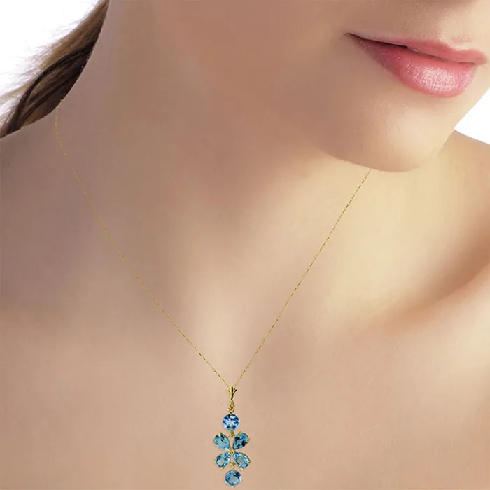 MayaMila Necklaces 315 Carat 14K Solid Gold Passione Blue Topaz Necklace MayaMila Necklaces 315 Carat 14K Solid Gold Passione Blue Topaz Necklace