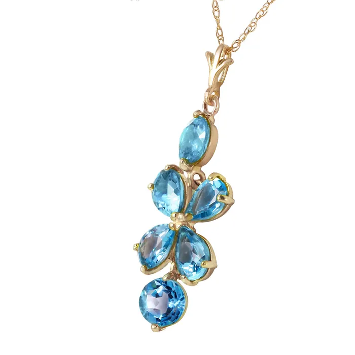MayaMila Necklaces 315 Carat 14K Solid Gold Passione Blue Topaz Necklace MayaMila Necklaces 315 Carat 14K Solid Gold Passione Blue Topaz Necklace