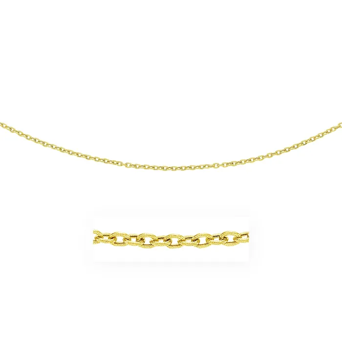 MayaMila Necklaces 35mm 14k Yellow Gold Pendant Chain with Textured Links MayaMila Necklaces 35mm 14k Yellow Gold Pendant Chain with Textured Links