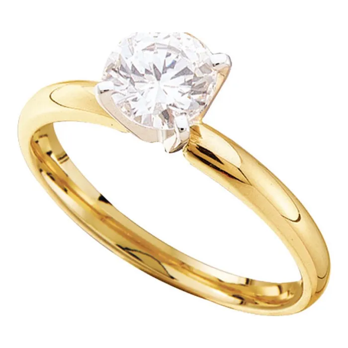 mayamila Rings 14kt Yellow Gold Womens Round Diamond Solitaire Bridal Wedding Engagement Ring 18 Cttw mayamila Rings 14kt Yellow Gold Womens Round Diamond Solitaire Bridal Wedding Engagement Ring 18 Cttw