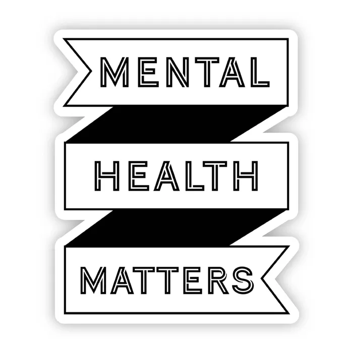 Mental Health Matters Black Banner Sticker Big Moods Rings