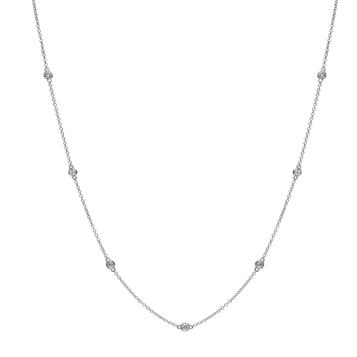 Necklaces 7 Diamond Bezel Station necklace The Private Room Fine Jewelry