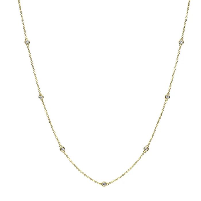 Necklaces 7 Diamond Bezel Station necklace The Private Room Fine Jewelry
