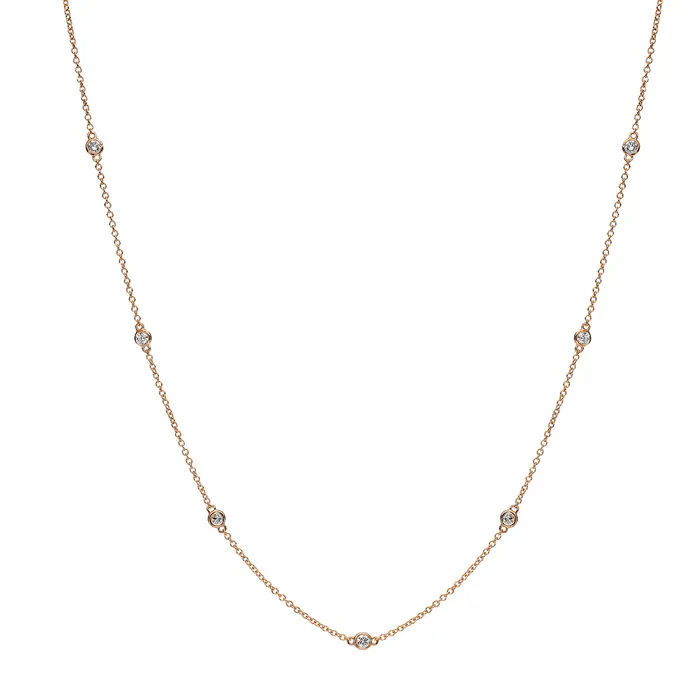 Necklaces 7 Diamond Bezel Station necklace The Private Room Fine Jewelry