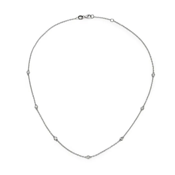 Necklaces 7 Diamond Bezel Station necklace The Private Room Fine Jewelry