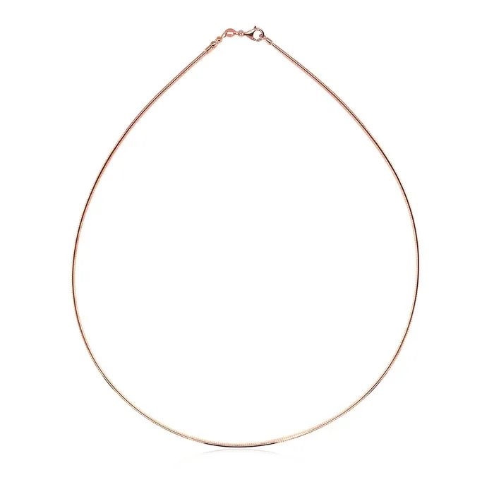 Necklaces MayaMila 14k Rose Gold Necklace in a Round Omega Chain Style