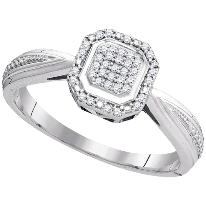 Rings 10kt White Gold Womens Round Diamond Square Frame Cluster Tapered Shank Ring 110 Cttw mayamila Rings 10kt White Gold Womens Round Diamond Square Frame Cluster Tapered Shank Ring 110 Cttw mayamila