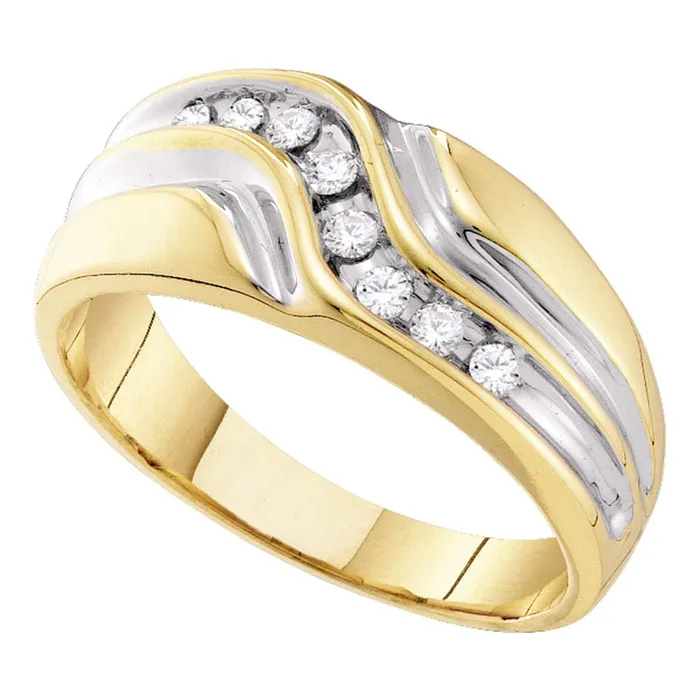Rings mayamila 10kt Yellow Gold Mens Round Diamond Wedding Band Ring 14 Cttw Rings mayamila 10kt Yellow Gold Mens Round Diamond Wedding Band Ring 14 Cttw