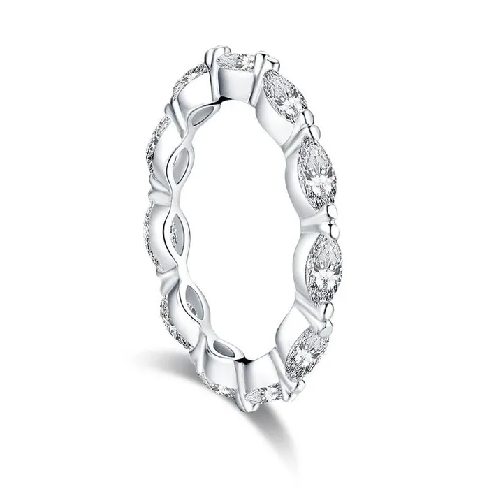 Rings Shineofidamond Classic Marquise Cut Eternity Wedding Band