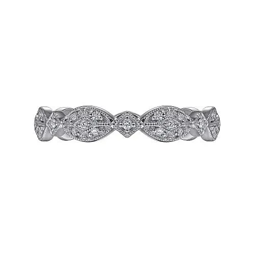 14K White Gold Marquise Station Pave Diamond Stackable Ring GABRIEL CO Rings 14K White Gold Marquise Station Pave Diamond Stackable Ring GABRIEL CO Rings