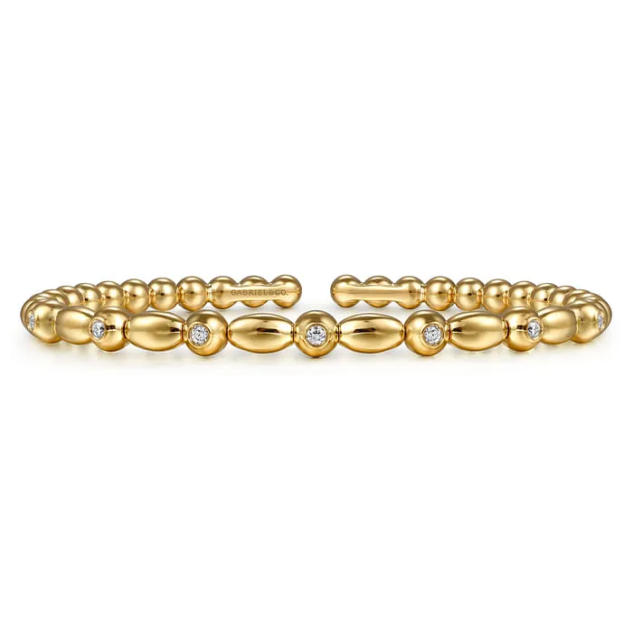 14K Yellow Gold Bujukan Diamond Split Bangle Bracelet GABRIEL CO Bracelets 14K Yellow Gold Bujukan Diamond Split Bangle Bracelet GABRIEL CO Bracelets