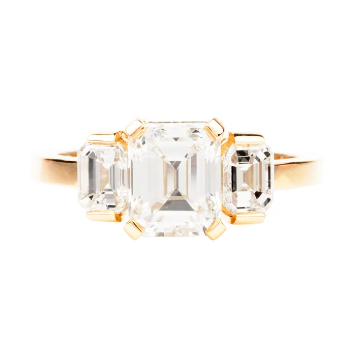 Bell Bird In House Bell Bird Emerald Cut Diamond Ring Rings