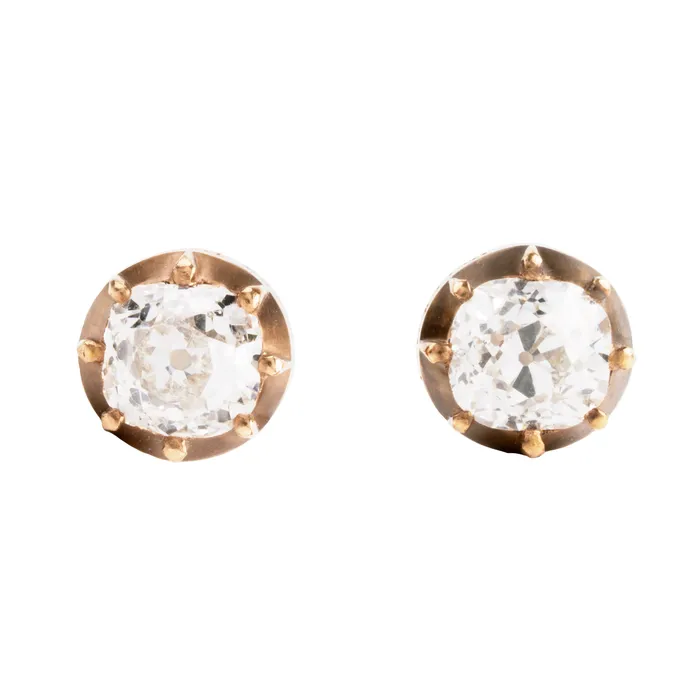 Bell Bird In House Earrings Bell Bird 18k Gold Old Mine Cut Diamond Earrings Bell Bird In House Earrings Bell Bird 18k Gold Old Mine Cut Diamond Earrings