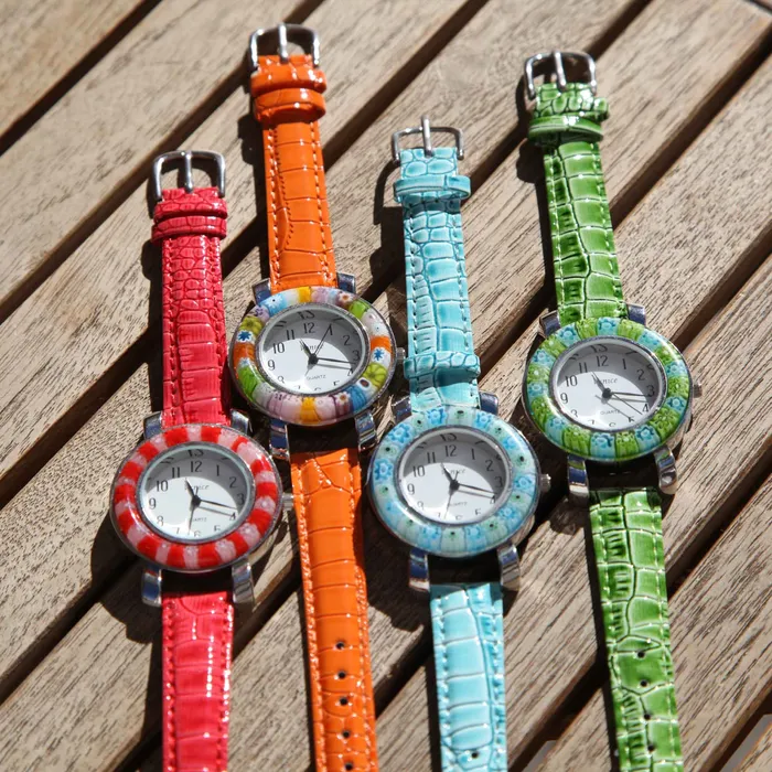 Big Calliope wristwatch venetian murrine MuranoVitrum Earrings