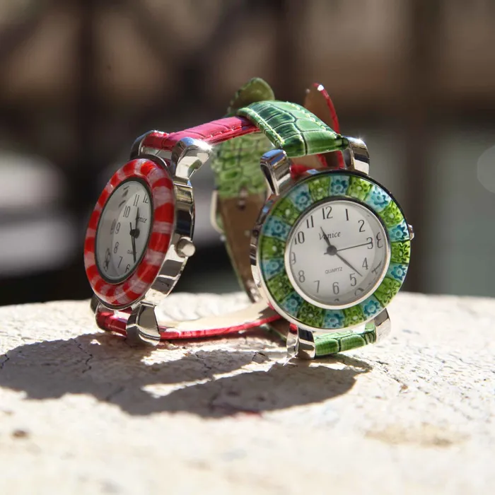 Big Calliope wristwatch venetian murrine MuranoVitrum Earrings