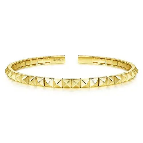Bracelets GABRIEL CO 14K Yellow Gold Grommet Open Cuff Bracelet