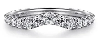 Chambery Curved 14K White Gold French Pave Diamond Wedding Band 05 ct GABRIEL CO Rings Chambery Curved 14K White Gold French Pave Diamond Wedding Band 05 ct GABRIEL CO Rings