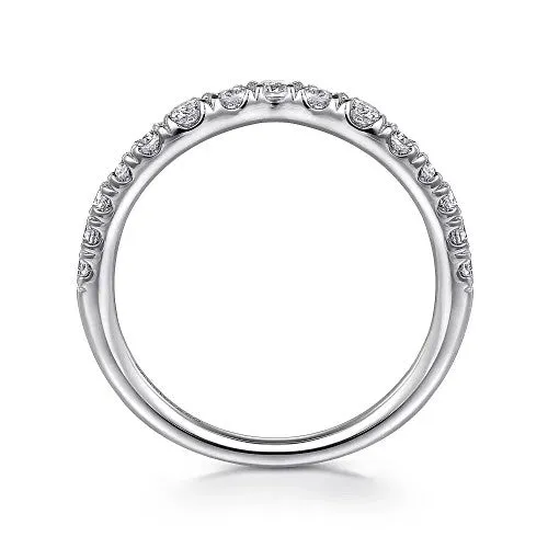 Chambery Curved 14K White Gold French Pave Diamond Wedding Band 05 ct GABRIEL CO Rings Chambery Curved 14K White Gold French Pave Diamond Wedding Band 05 ct GABRIEL CO Rings