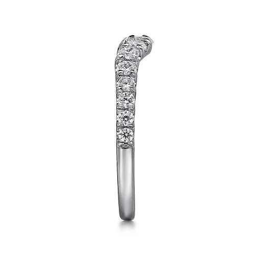 Chambery Curved 14K White Gold French Pave Diamond Wedding Band 05 ct GABRIEL CO Rings Chambery Curved 14K White Gold French Pave Diamond Wedding Band 05 ct GABRIEL CO Rings